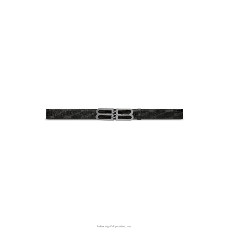 siyah DBJ0F1428 erkekler bb imza kemeri bb monogram kaplı kanvas Balenciaga