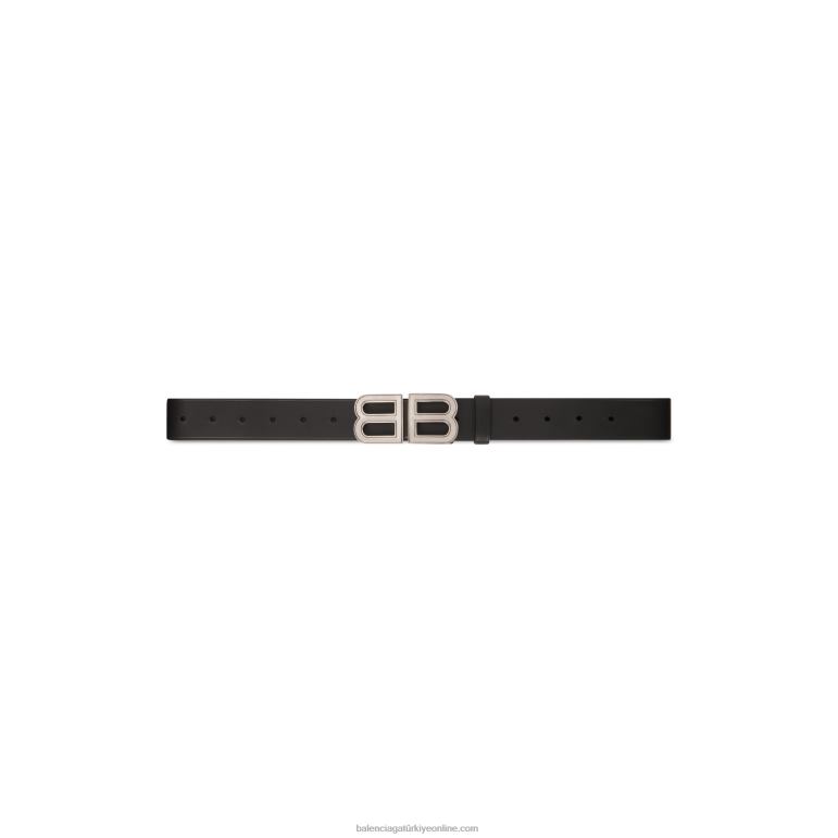 siyah DBJ0F1448 erkekler bb kum saati büyük kemer Balenciaga