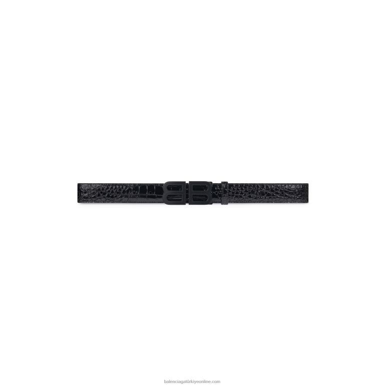 siyah DBJ0F1449 erkekler bb kum saati büyük kemer Balenciaga