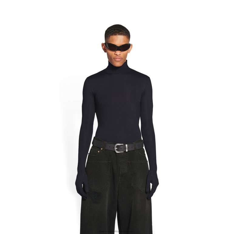 siyah DBJ0F1457 erkekler batı tokalı kemer Balenciaga