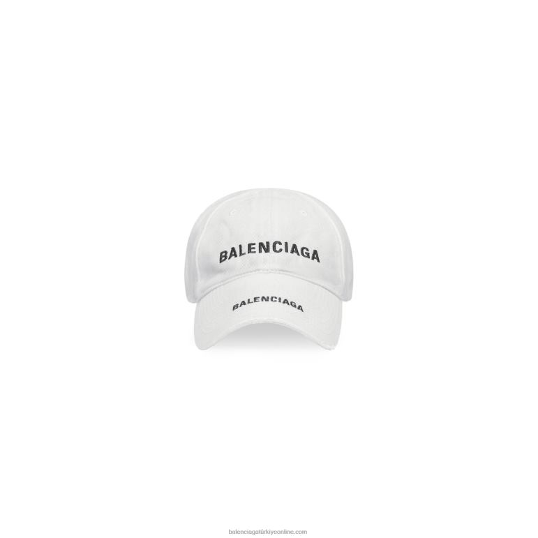 beyaz DBJ0F801 erkekler çift logo kap Balenciaga