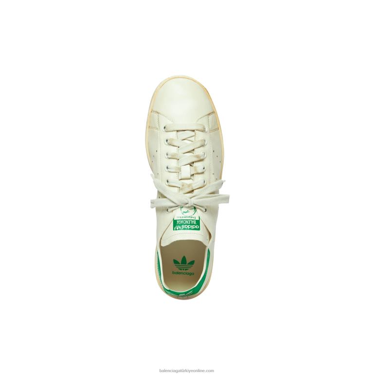 Beyaz kapalı DBJ0F1229 adidas stan smith yıpranmış erkek spor ayakkabı Balenciaga