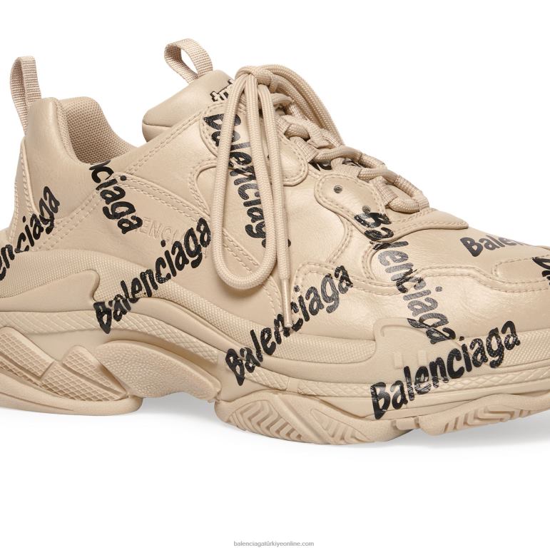 bej DBJ0F1210 erkekler üçlü s logo spor ayakkabı Balenciaga