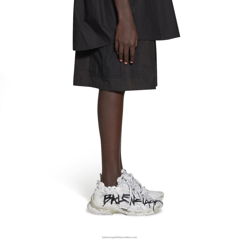 beyaz DBJ0F1174 erkek koşucu grafiti spor ayakkabı Balenciaga