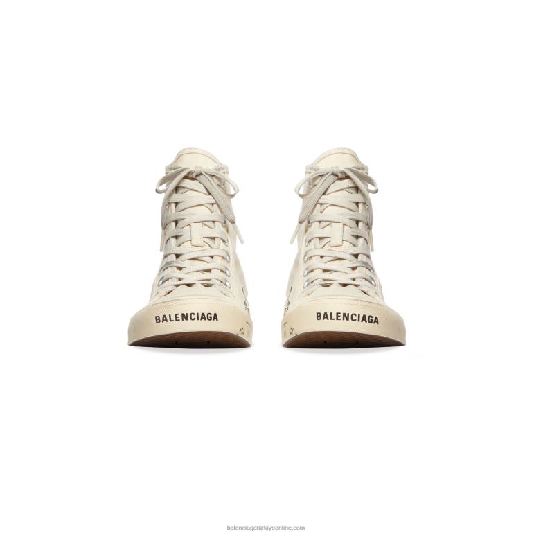 beyaz DBJ0F1217 erkekler paris yüksek top graffiti spor ayakkabı Balenciaga