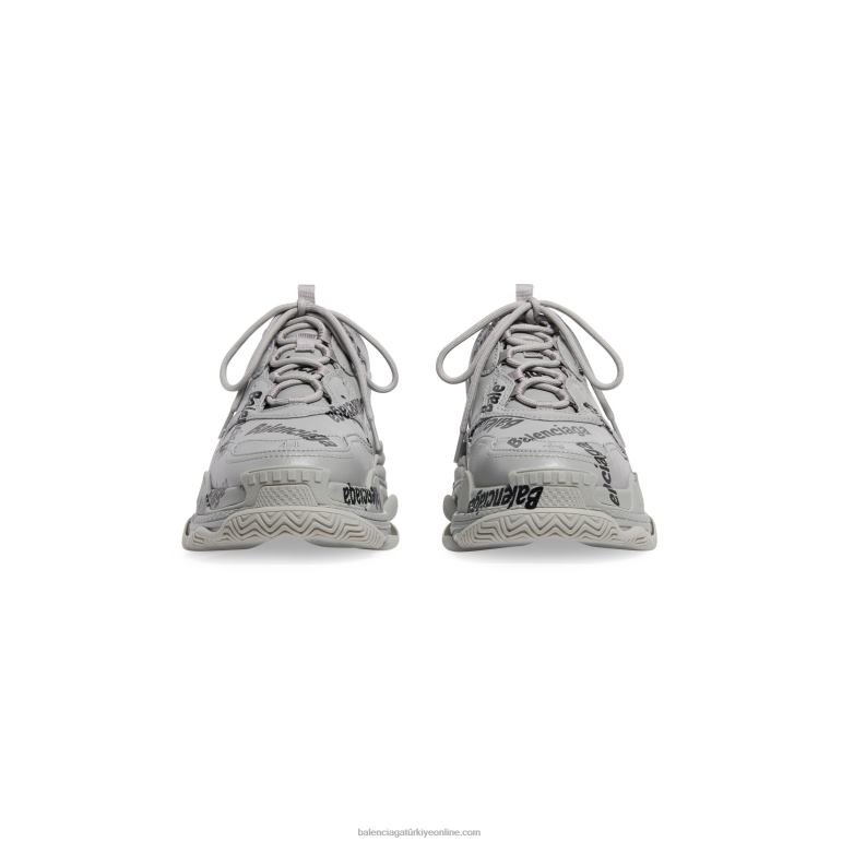 gri DBJ0F1212 erkekler üçlü s logo spor ayakkabı Balenciaga