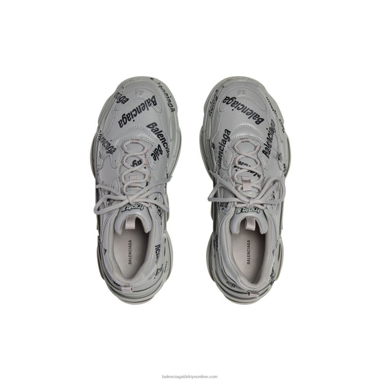 gri DBJ0F1212 erkekler üçlü s logo spor ayakkabı Balenciaga