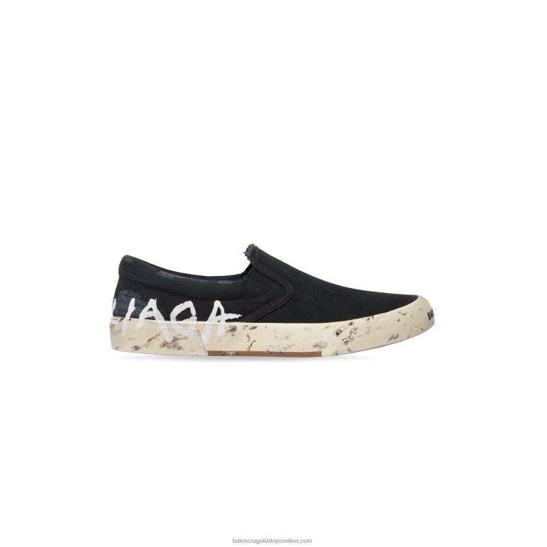 siyah DBJ0F1261 erkek paris slip on graffiti spor ayakkabı Balenciaga