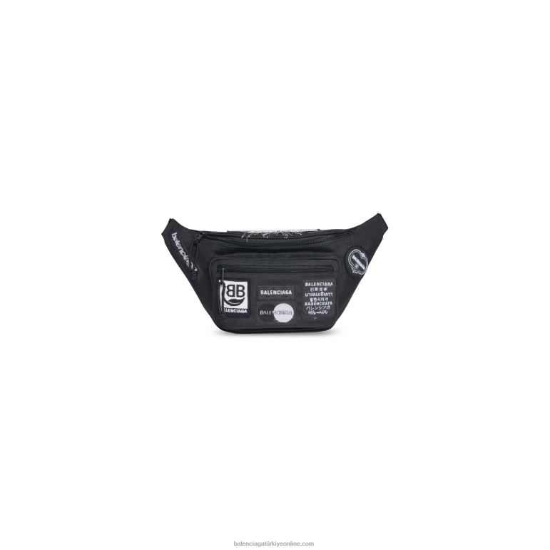 siyah DBJ0F1293 erkekler kaşif kemer çantası Balenciaga