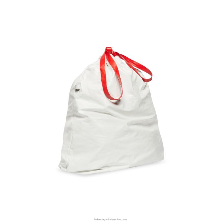 beyaz DBJ0F418 erkek çöp torbası büyük kese Balenciaga