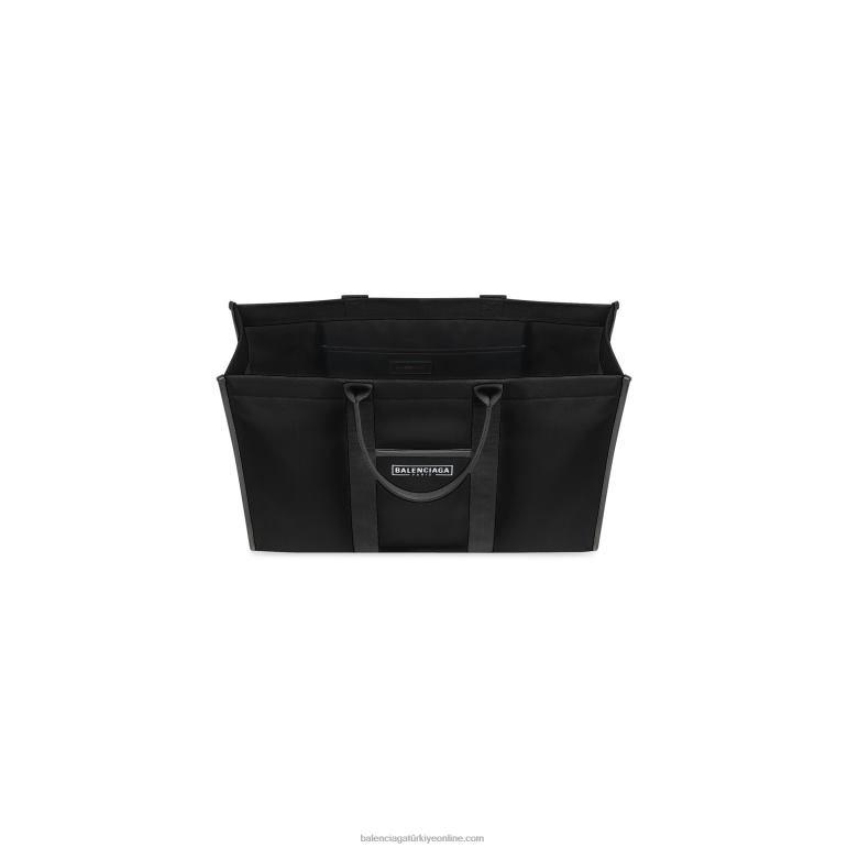 siyah DBJ0F412 erkek donanım büyük tote çanta Balenciaga