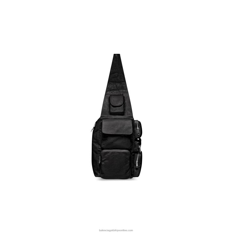 siyah DBJ0F1283 erkekler superbusy büyük tek kollu çanta Balenciaga