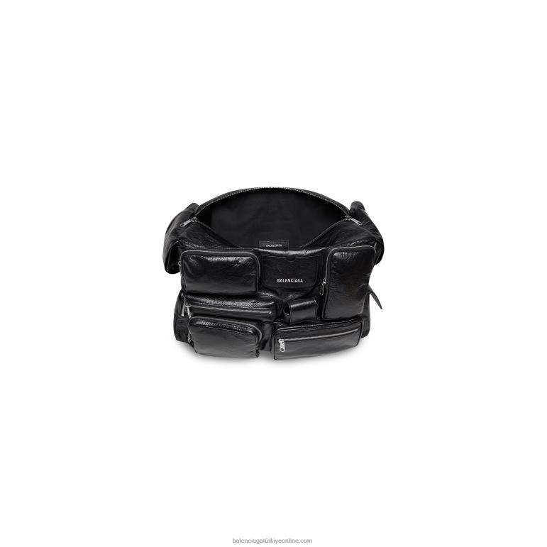 siyah DBJ0F1283 erkekler superbusy büyük tek kollu çanta Balenciaga