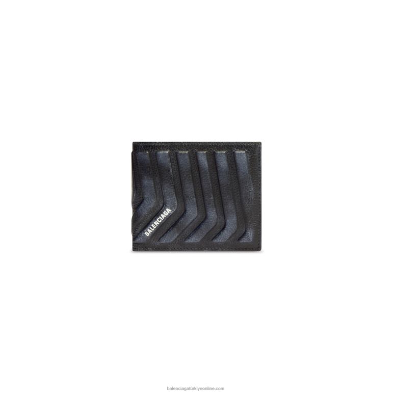 siyah DBJ0F1372 erkekler araba kare katlanmış cüzdan kirli etkisi Balenciaga