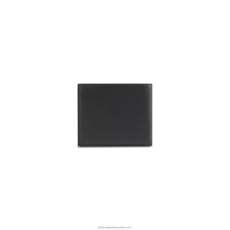 siyah beyaz DBJ0F1367 erkek nakit kare katlanmış cüzdan Balenciaga