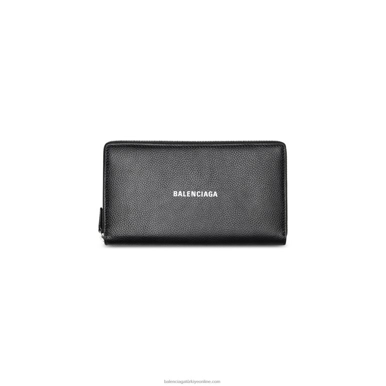 siyah beyaz DBJ0F1412 erkekler nakit kıta cüzdanı Balenciaga