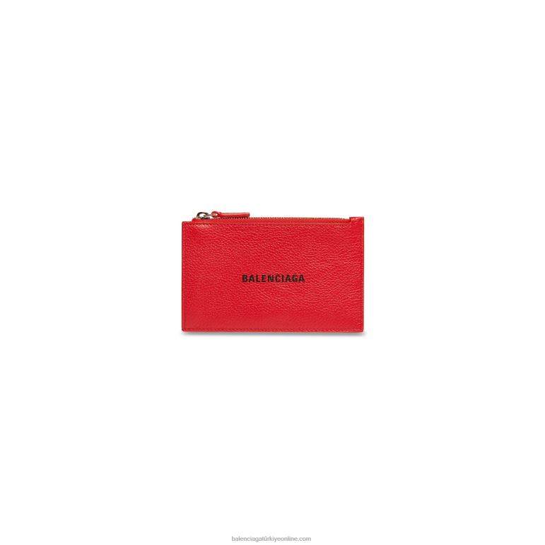 kırmızı DBJ0F1362 erkekler nakit büyük uzun madeni para ve kart sahibi Balenciaga