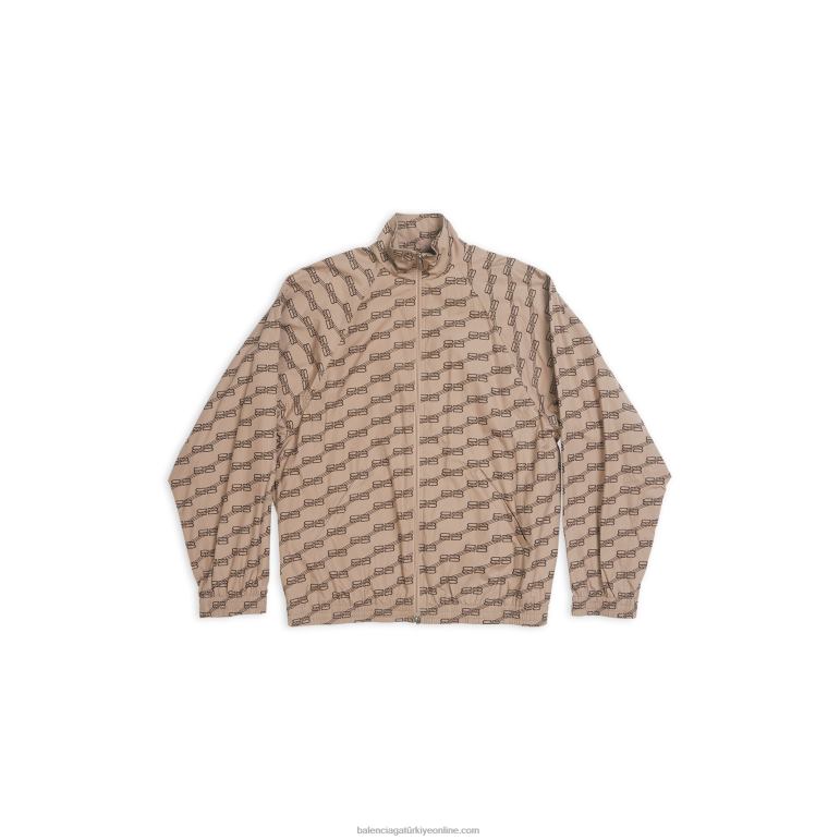bej DBJ0F1104 erkek bb monogram normal kesim eşofman ceket Balenciaga