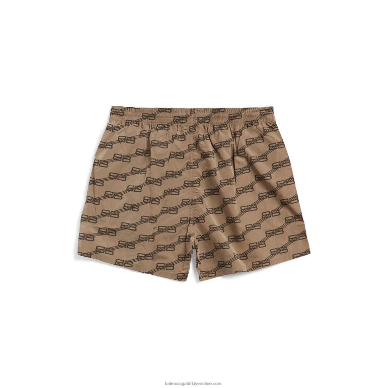 bej DBJ0F900 kadın bb monogram yüzme şortu Balenciaga
