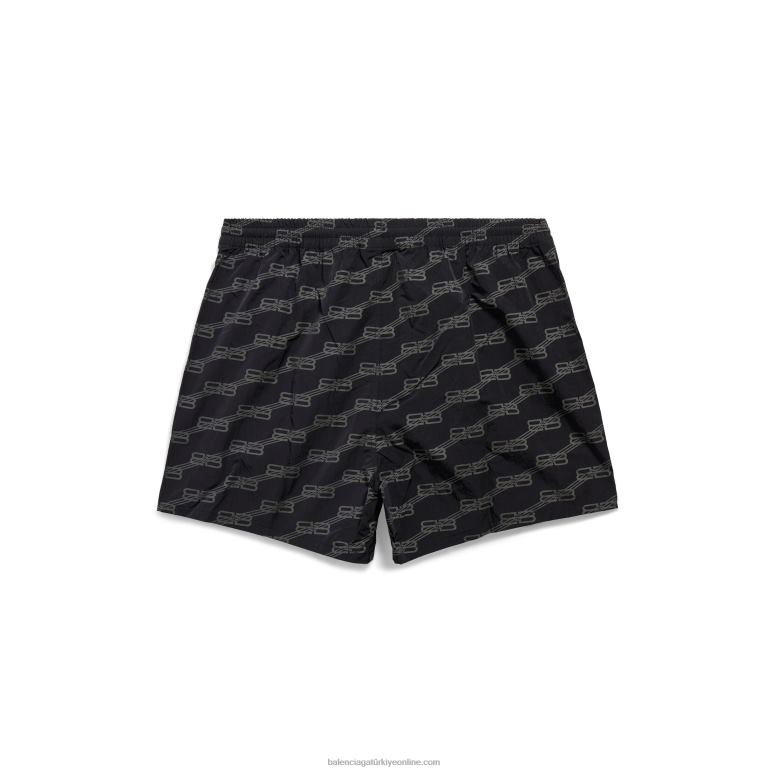 siyah DBJ0F899 erkekler bb monogram yüzme şortu Balenciaga