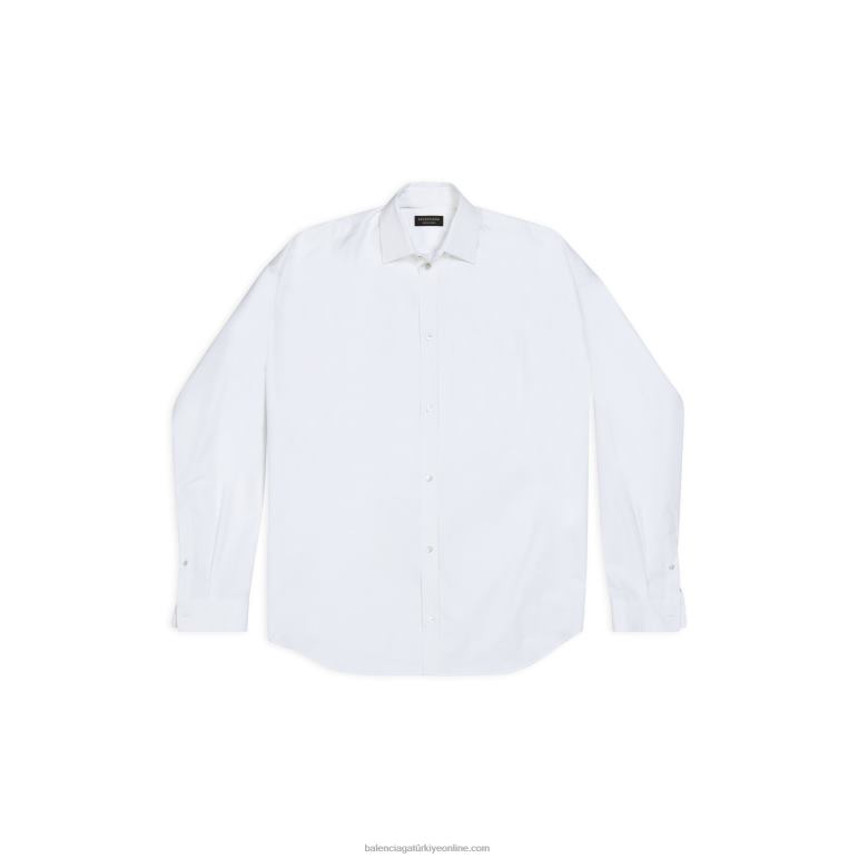 beyaz DBJ0F1049 erkekler koza gömlek Balenciaga