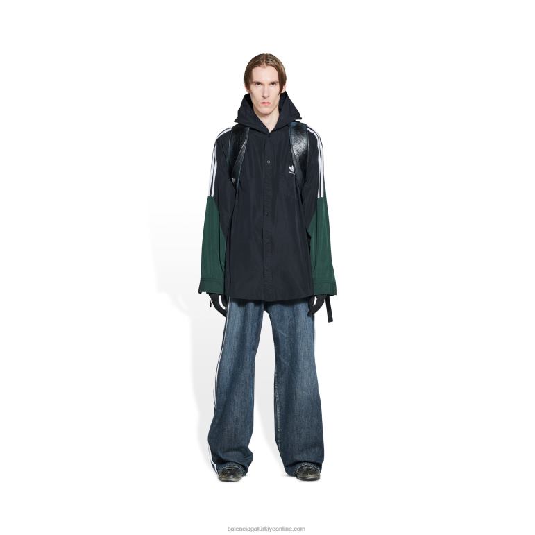 siyah DBJ0F1085 erkek adidas kapüşonlu gömlek Balenciaga