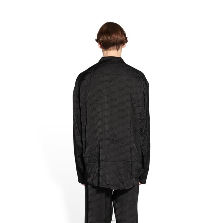 siyah DBJ0F989 erkekler bb tuğrası minimal gömlek Balenciaga