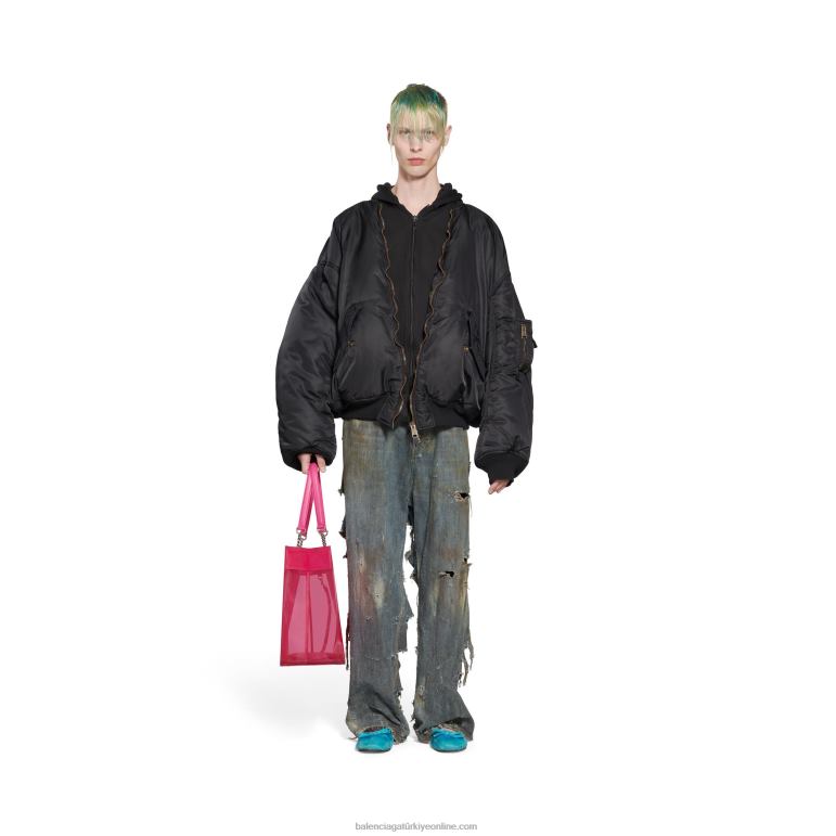 siyah DBJ0F1030 erkekler paris bombacı Balenciaga