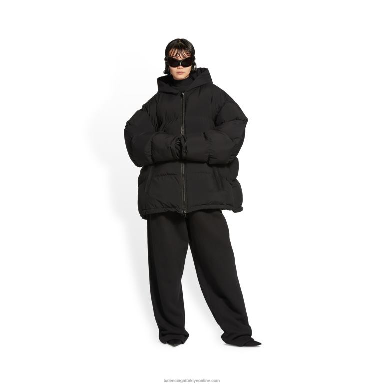 siyah DBJ0F1102 erkekler sportif b kapüşonlu kirpi Balenciaga