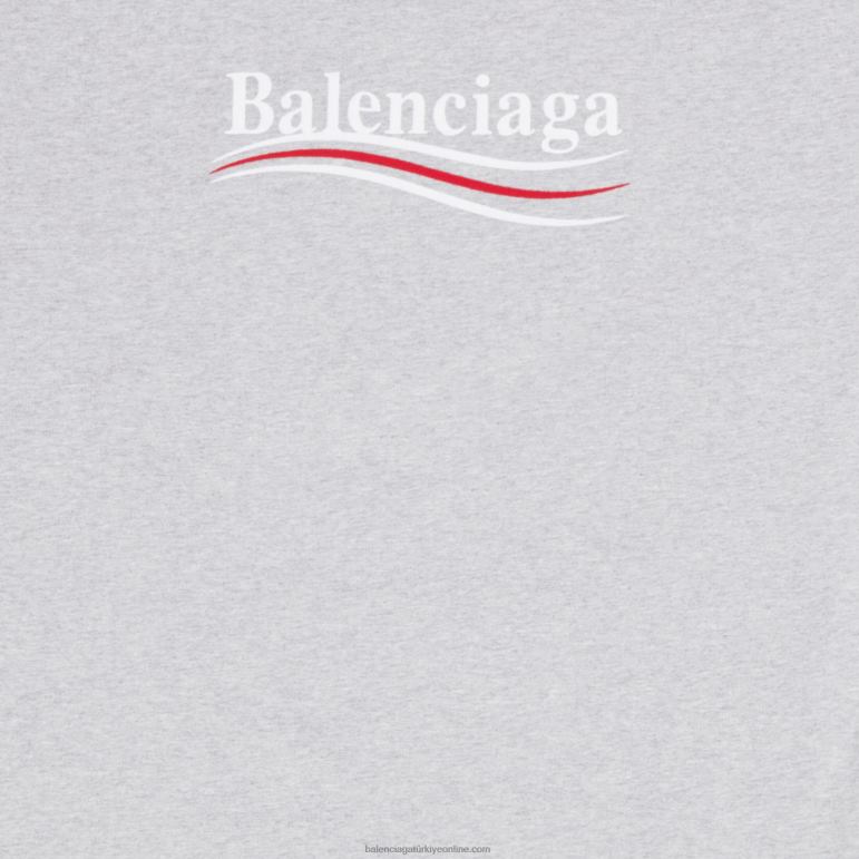 gri DBJ0F908 erkekler politik kampanya kapşonlu orta kesim Balenciaga