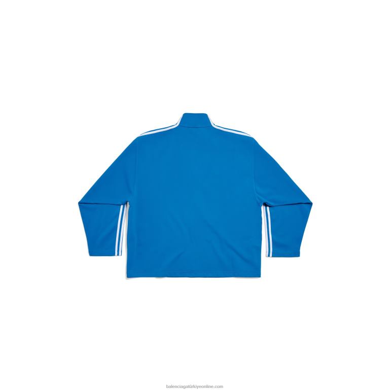 mavi DBJ0F1081 erkek adidas yüksek boyunlu fermuarlı sweatshirt Balenciaga