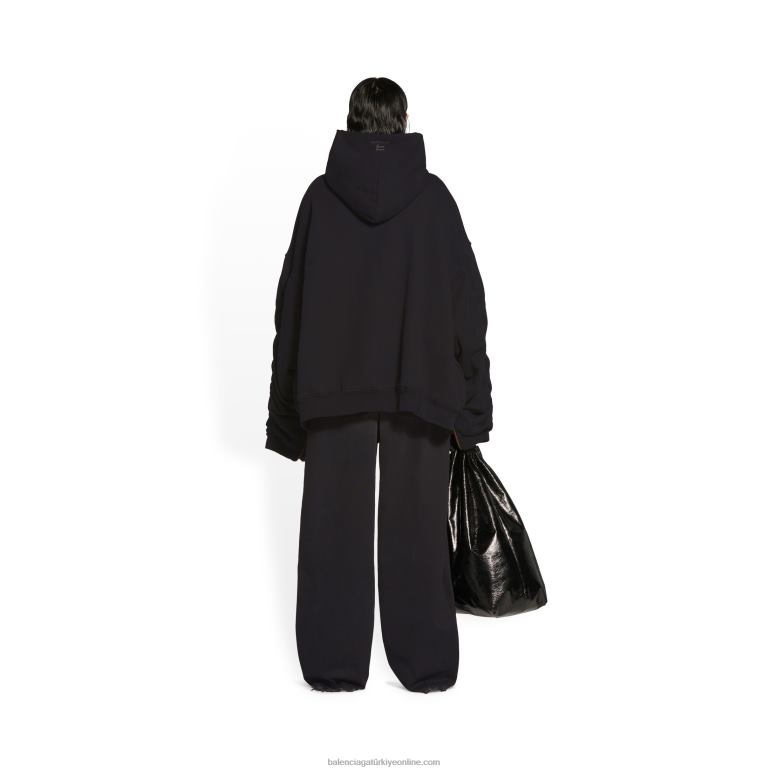 siyah DBJ0F1148 erkekler sportif b bomber kapşonlu Balenciaga