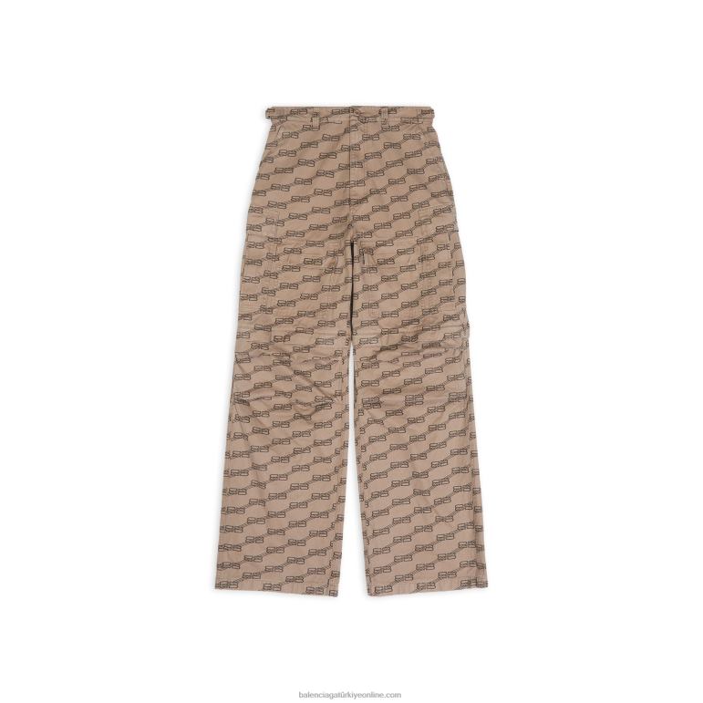 bej DBJ0F1105 erkekler bb monogram kargo pantolon Balenciaga