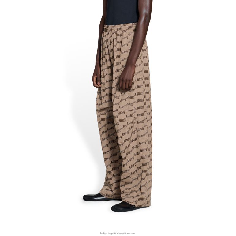 bej DBJ0F1138 erkek bb monogram normal kesim eşofman pantolon Balenciaga