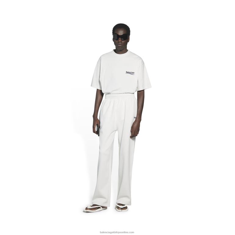 beyaz DBJ0F1136 erkekler siyasi kampanya koşu pantolonu Balenciaga