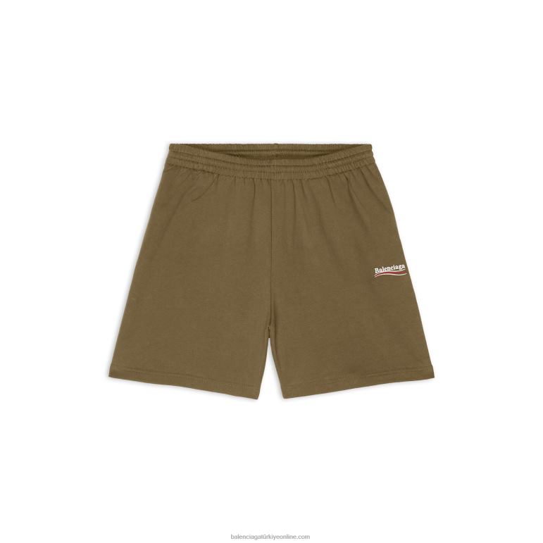 kaki DBJ0F981 kadın siyasi kampanya eşofman şortu Balenciaga