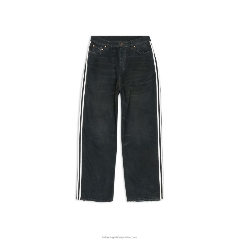 siyah DBJ0F1090 erkek adidas geniş dökümlü pantolon Balenciaga