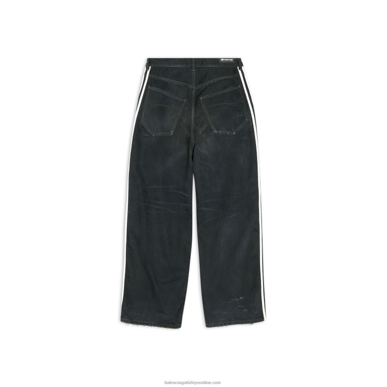 siyah DBJ0F1090 erkek adidas geniş dökümlü pantolon Balenciaga