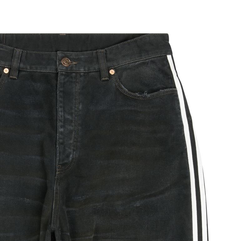 siyah DBJ0F1090 erkek adidas geniş dökümlü pantolon Balenciaga