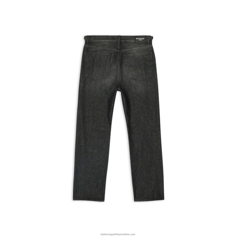 siyah DBJ0F1134 erkekler rahat kesim pantolonları yırtıyor Balenciaga