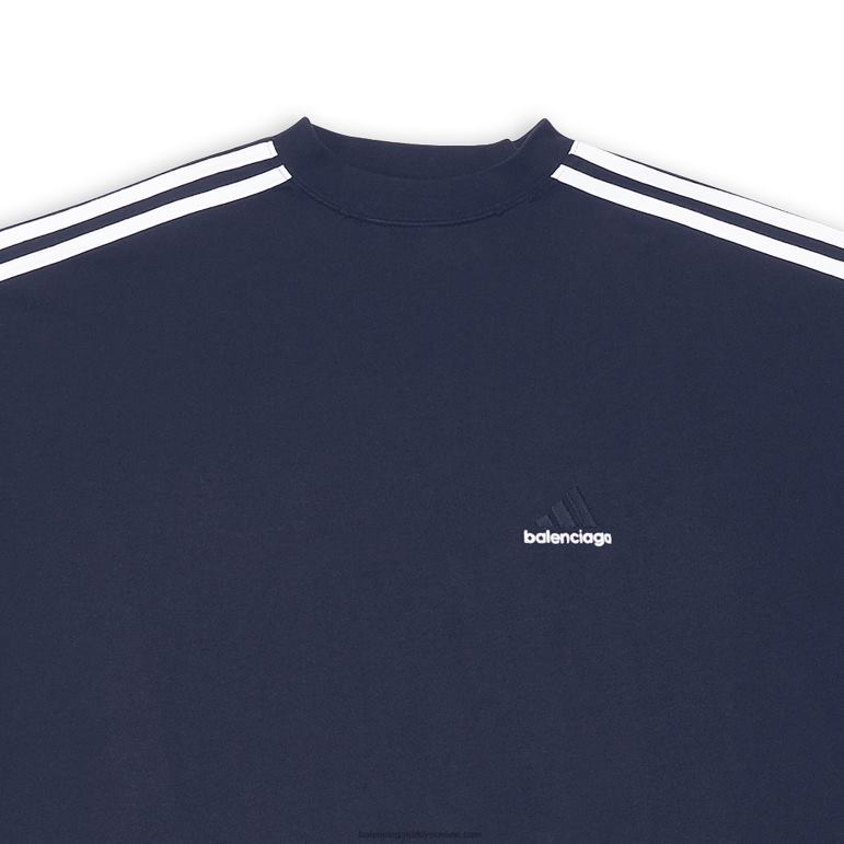 lacivert DBJ0F1091 erkek adidas uzun kollu t-shirt Balenciaga