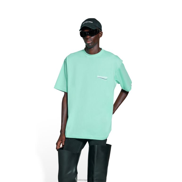 nane DBJ0F918 erkekler siyasi kampanya t-shirt geniş kesim Balenciaga