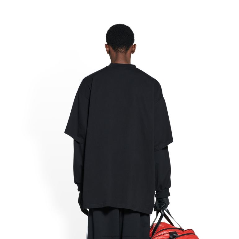 siyah DBJ0F1079 erkek adidas t-shirt büyük beden Balenciaga