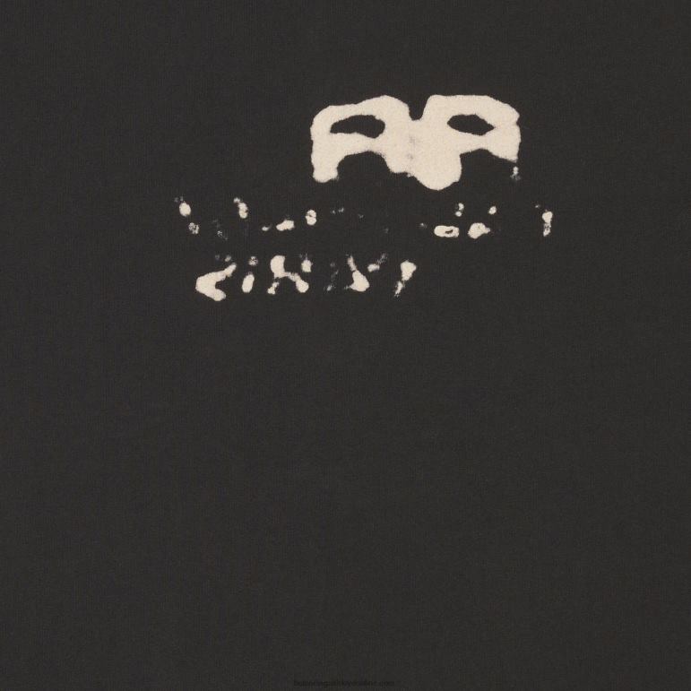 siyah DBJ0F927 erkekler elle çizilmiş bb simgesi t-shirt orta uygun Balenciaga