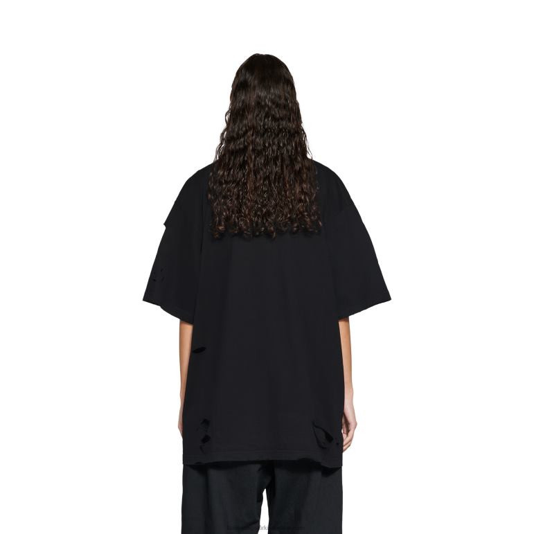 siyah DBJ0F971 erkek şapkaları t-shirt boxy fit Balenciaga