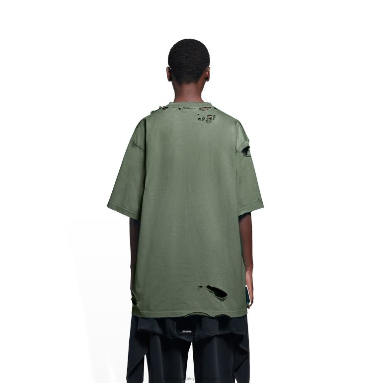 yeşil DBJ0F967 erkek şapkaları t-shirt boxy fit Balenciaga