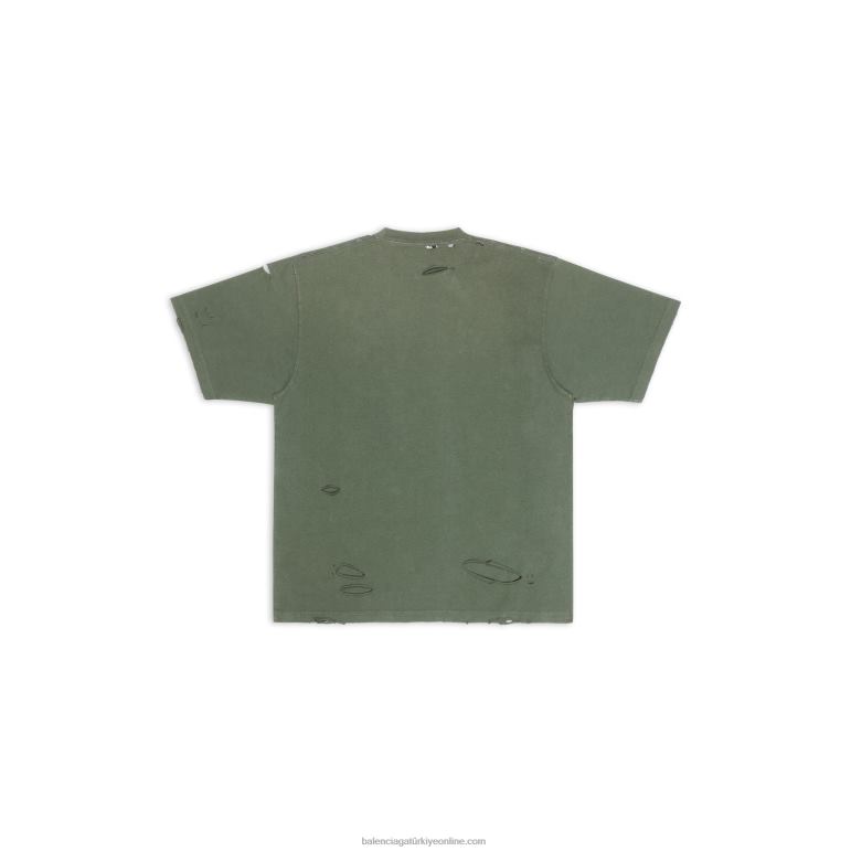 yeşil DBJ0F967 erkek şapkaları t-shirt boxy fit Balenciaga