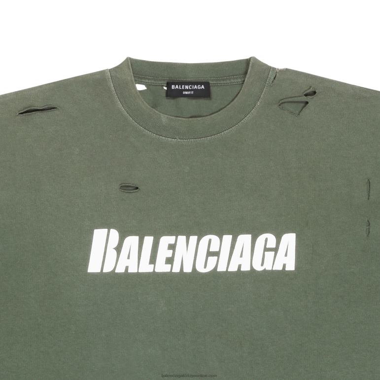 yeşil DBJ0F967 erkek şapkaları t-shirt boxy fit Balenciaga