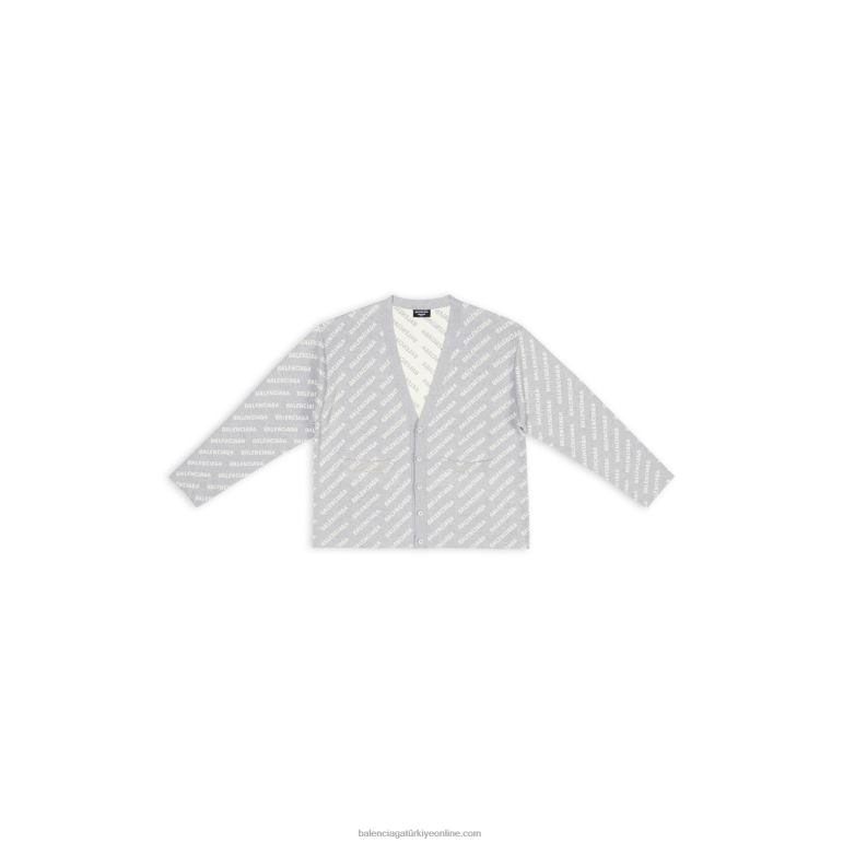 gri DBJ0F952 erkek mini boydan boya logolu hırka Balenciaga