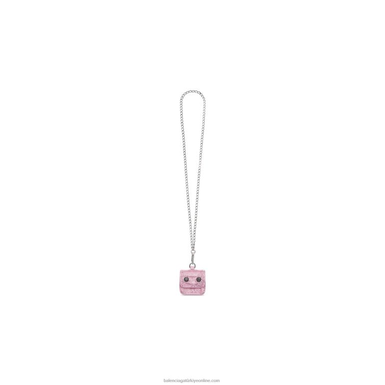 açık pembe DBJ0F656 kadın le cagole zincirli ve yapay elmaslı kanatlı kulak kapsülleri Balenciaga